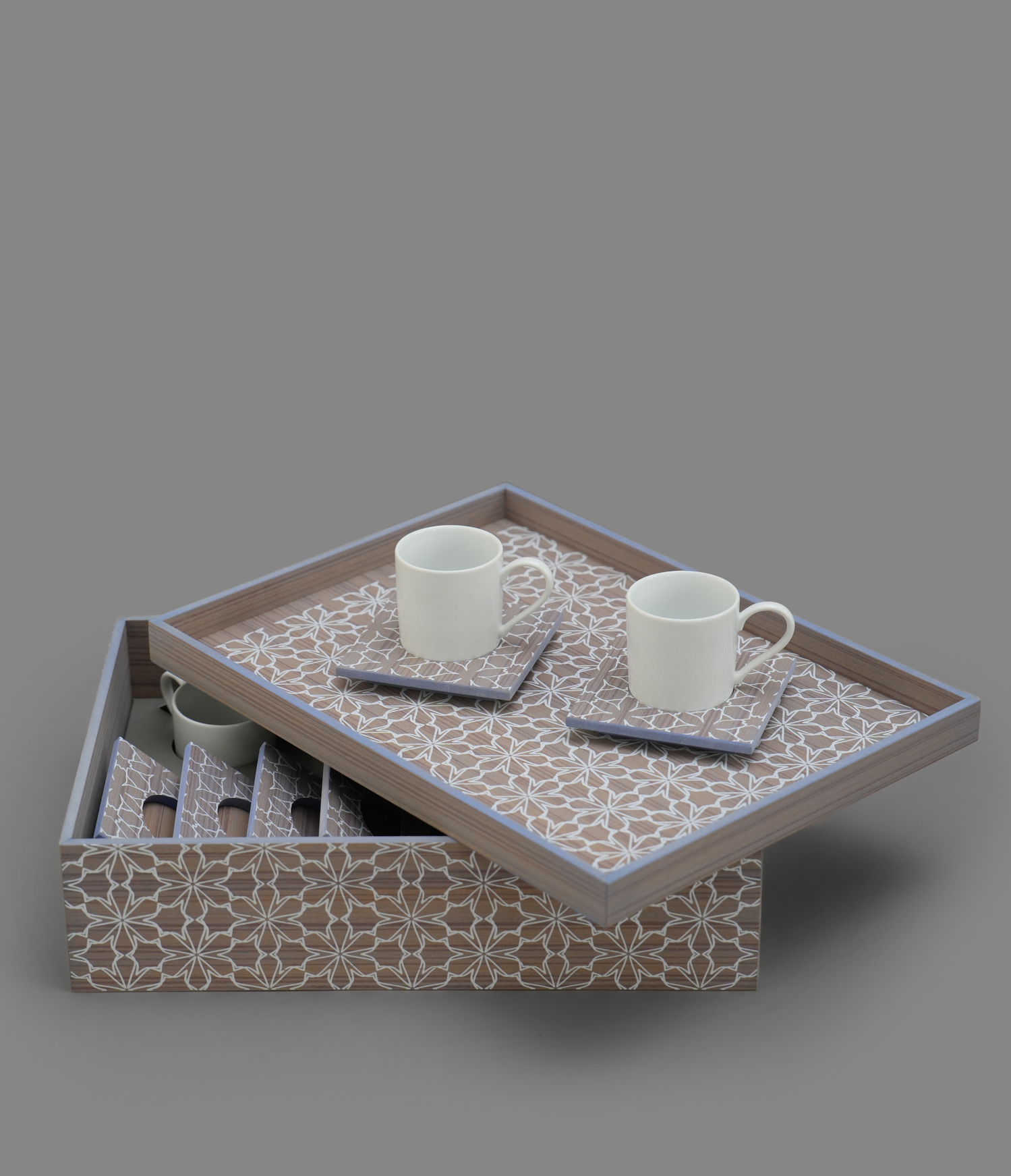 TURKISH COFFEE SET OF 6 - WHITE FLOWER