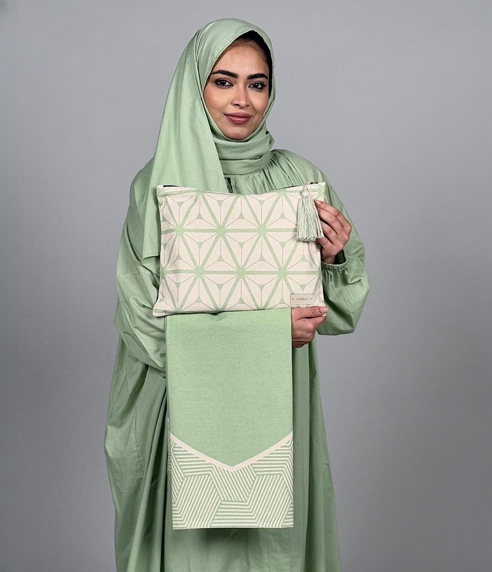 SCARF TRAVEL PRAYER SET - GREEN