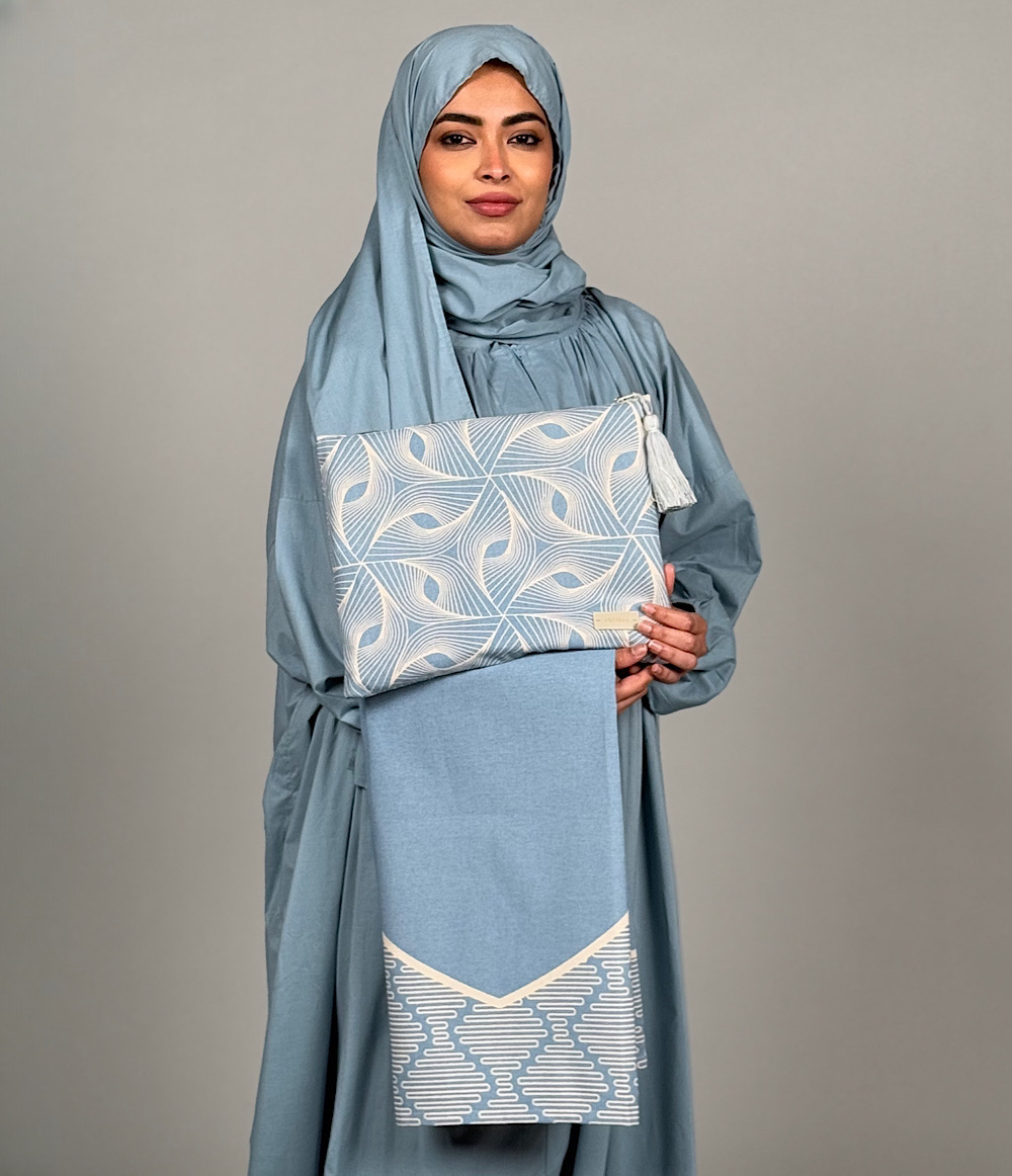 SCARF TRAVEL PRAYER SET - AQUA