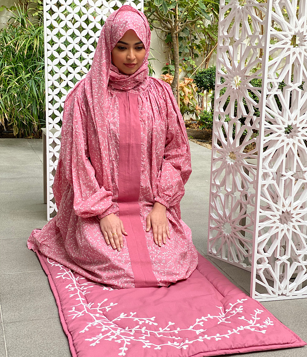 SCARF PRAYER SET - LEAFS - PINK 