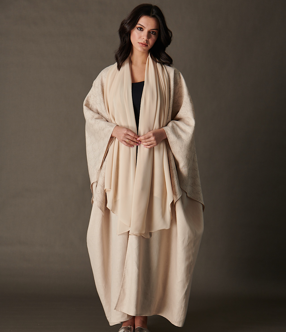 LINEN BISHT - CREAM 
