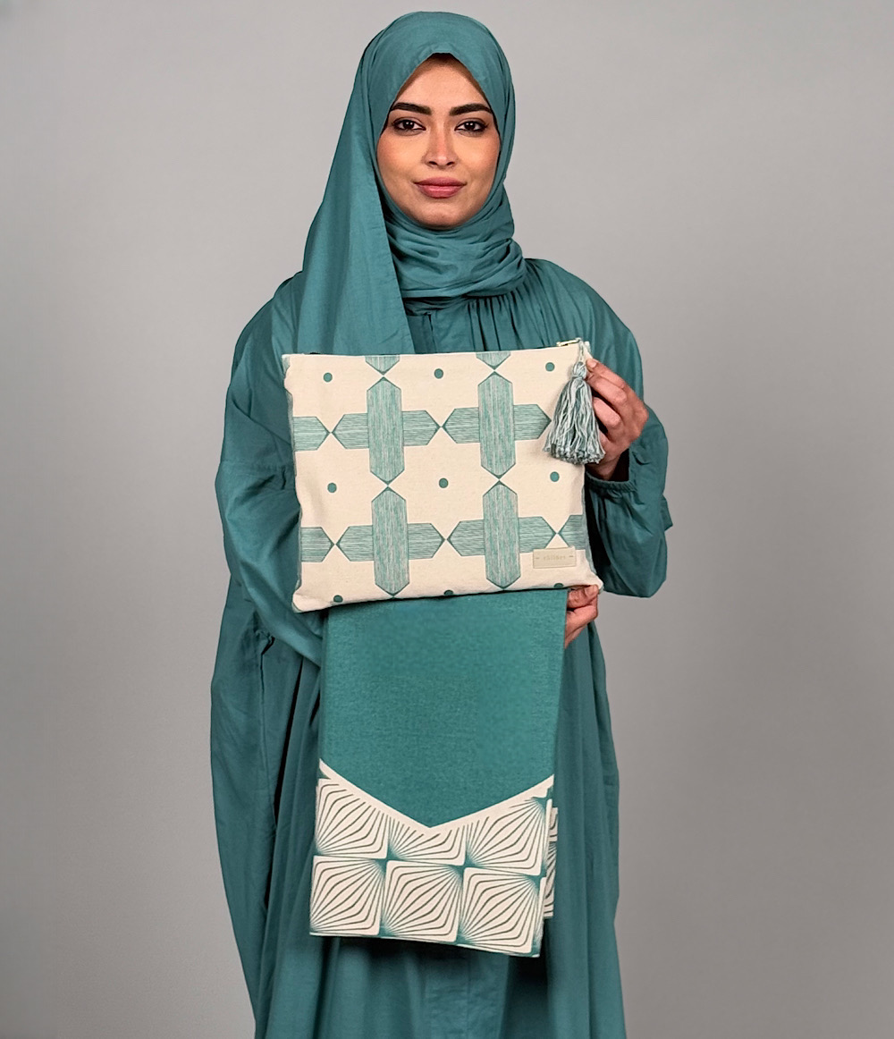 SCARF TRAVEL PRAYER SET - PETROLEUM BLUE